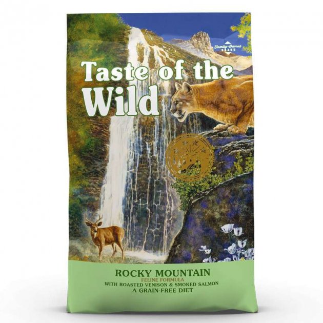 Сухий беззерновий корм Taste of the Wild (Тейст оф зе вайлд) Cat Grain Free Rocky Mountain All Life Stages для котів будь-якого віку з м’ясом курки, оленини та лосося 2 кг (арт 2591-HT18)