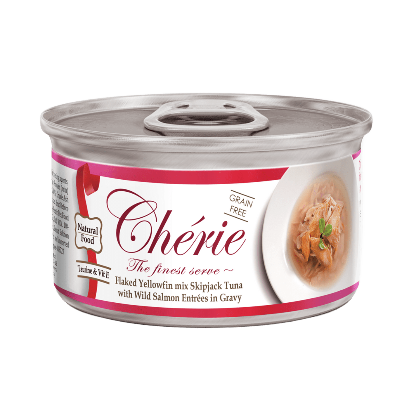 Влажный беззерновой корм Cherie (Чери) Cat Grain Free Tuna & Salmon All Life Stages для котов всех возрастов кусочки в соусе с мясом тунца и лосося 80 г (арт CHS14302) original1