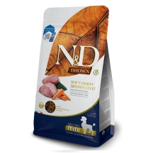 Сухой корм Farmina (Фармина) Dog N&D Brown Grain Free Lamb, Spirulina & Carrot Adult Mini для взрослых собак мелких пород с мясом ягнёнка, спирулиной и морковью 2 кг (арт 177878)