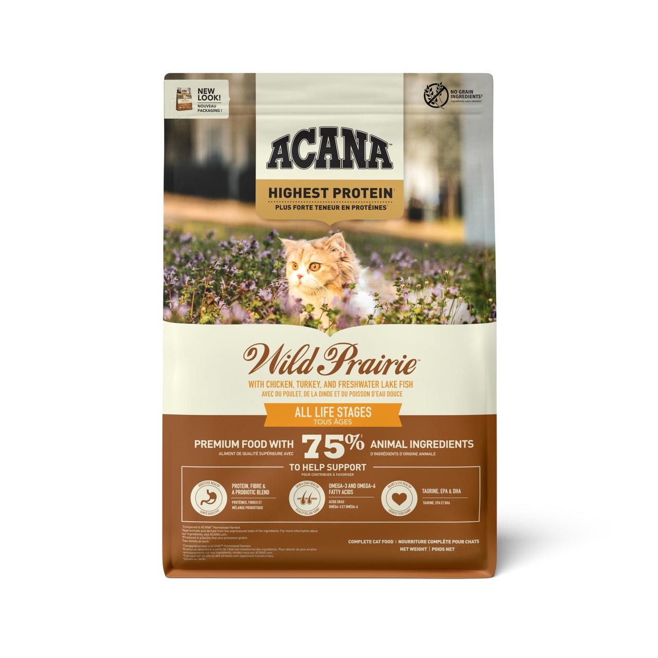 Сухой беззерновой корм Acana (Акана) Wild Prairie All Life Stages Cat для котов всех возрастов с мясом курицы, индейки и сельди 340 г (арт a64034)