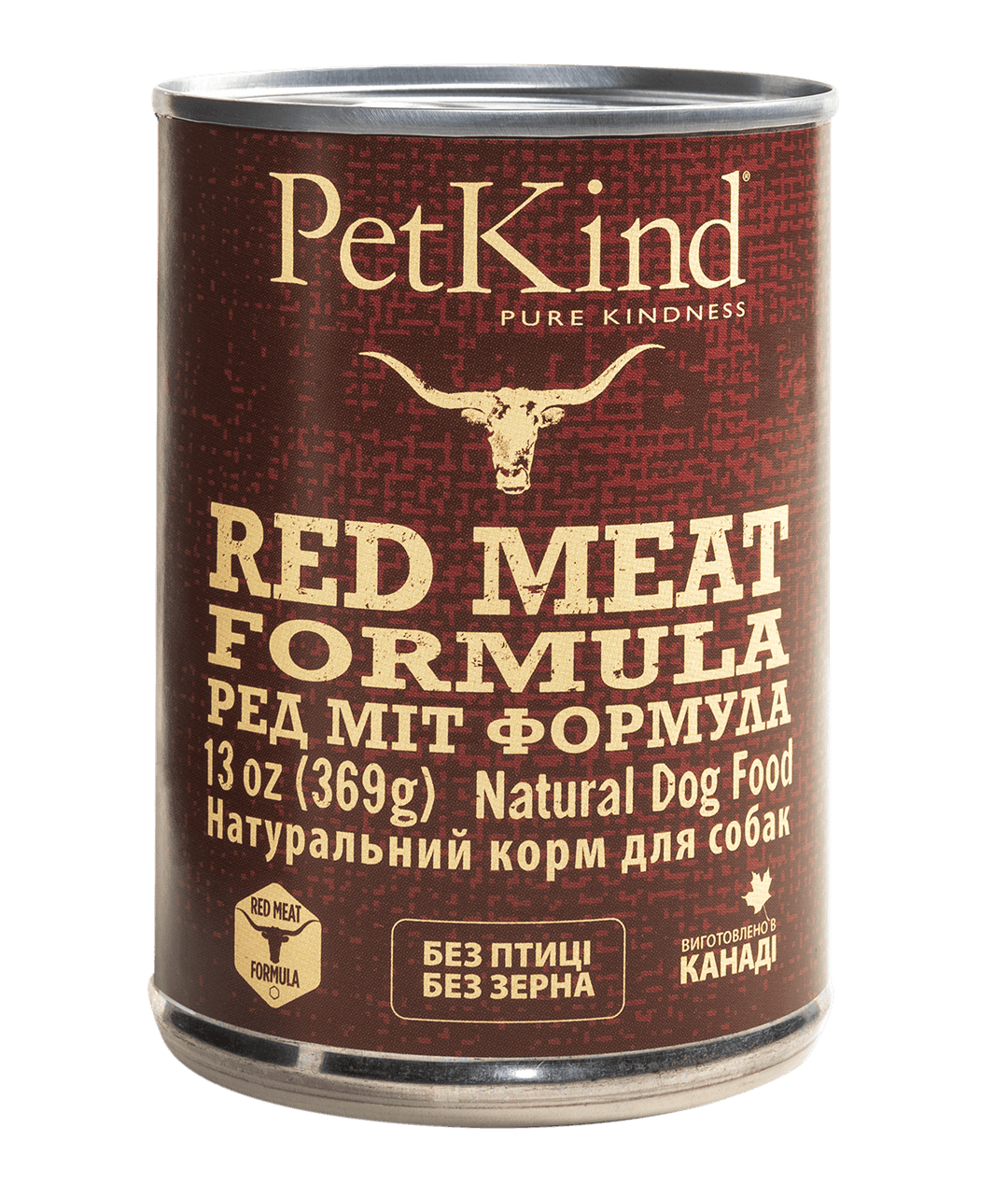 Вологий беззерновий корм PetKind (ПетКайнд) Dog Grain Free Red Meat Formula All Life Stages All Breeds для собак будь-якого віку та всіх порід з м'ясом яловичини, ягняти та яловичим рубцем 369 г (арт Pk00580) original1