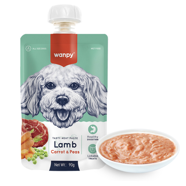 Жидкий корм Wanpy (Ванпи) Lamb Carrot&Pea для собак с ягненком, морковью и горохом 90 г (арт RA-65)