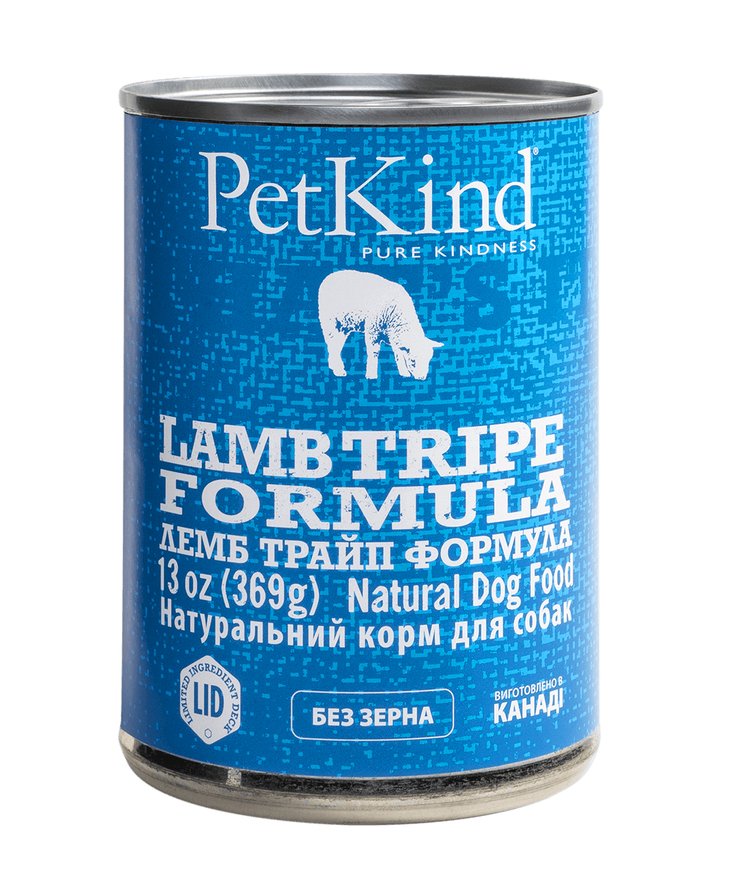 Влажный беззерновой корм PetKind (ПетКайнд) Dog Grain Free Lamb Tripe Formula All Life Stages All Breeds для собак всех возрастов и всех пород с мясом ягнёнка, индейки и бараньим рубцом 369 г (арт Pk00540) original1