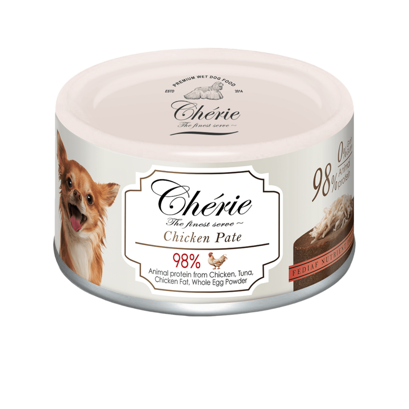 Вологий беззерновий корм Cherie (Чері) Dog Grain Free Chicken Pate All Life Stages All Breeds для собак будь-якого віку та усіх порід паштет з м’ясом курки 80 г (арт CHT24701) original1