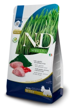 Сухой беззерновой корм Farmina (Фармина) Dog N&D Spirulina Grain Free Lamb & Wolfberry Adult Mini для взрослых собак мелких пород с мясом ягнёнка, спирулиной и ягодами годжи 2 кг (арт 177875)
